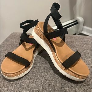 Girls black strap sandals